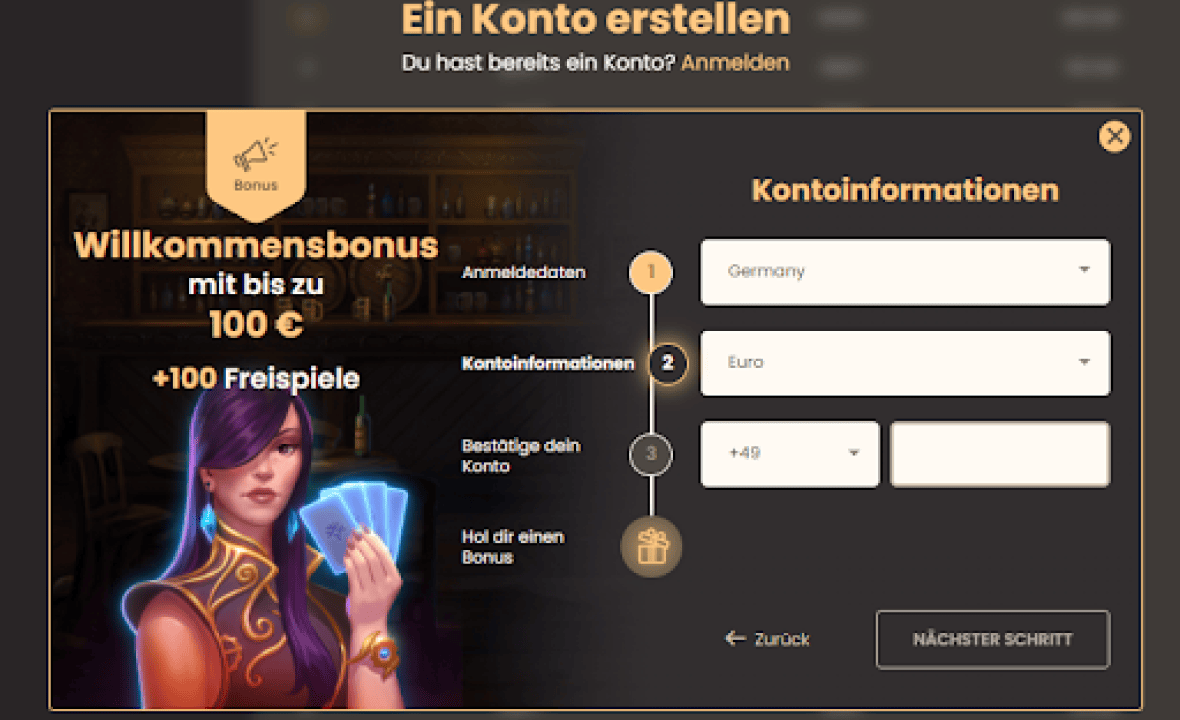 NATIONAL CASINO Registrierungsschritte NATIONALCASINO Registrierungsschritte